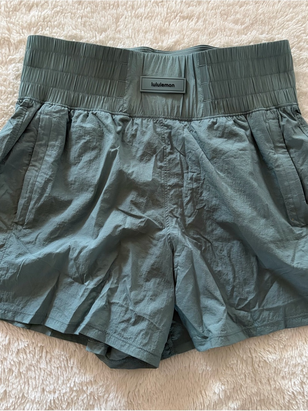 Lululemon super high rise training short crater blue